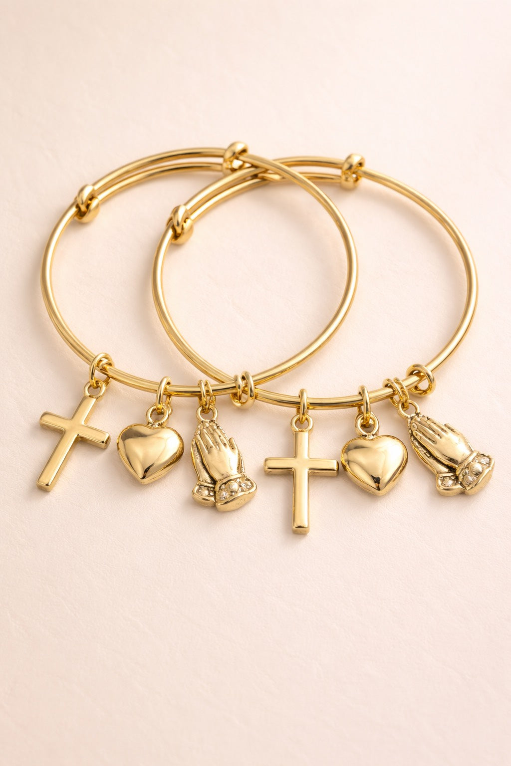 Faith Based Bracelet With Charms- Gold