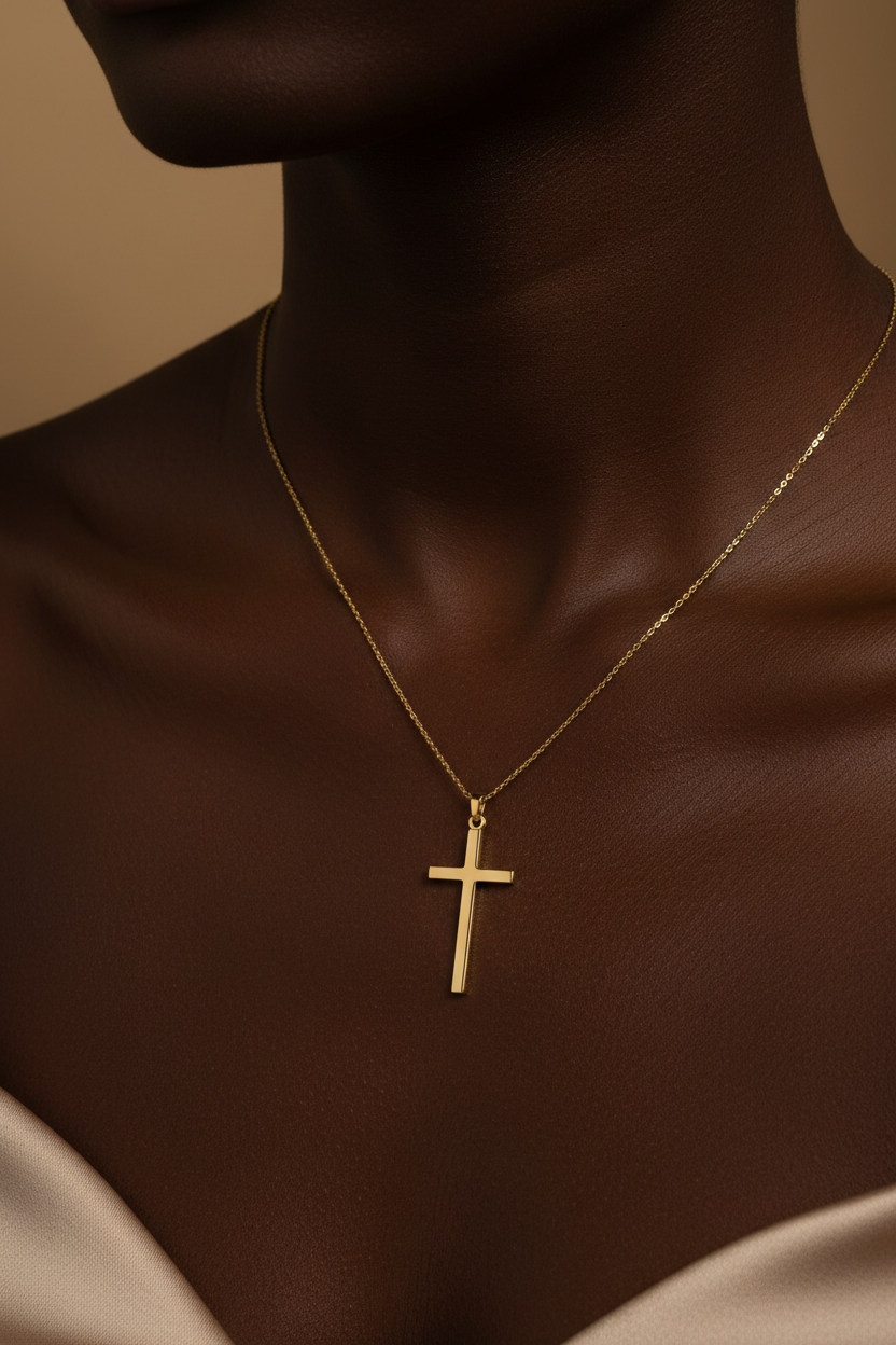 Gold Cross Necklace Lifestyle